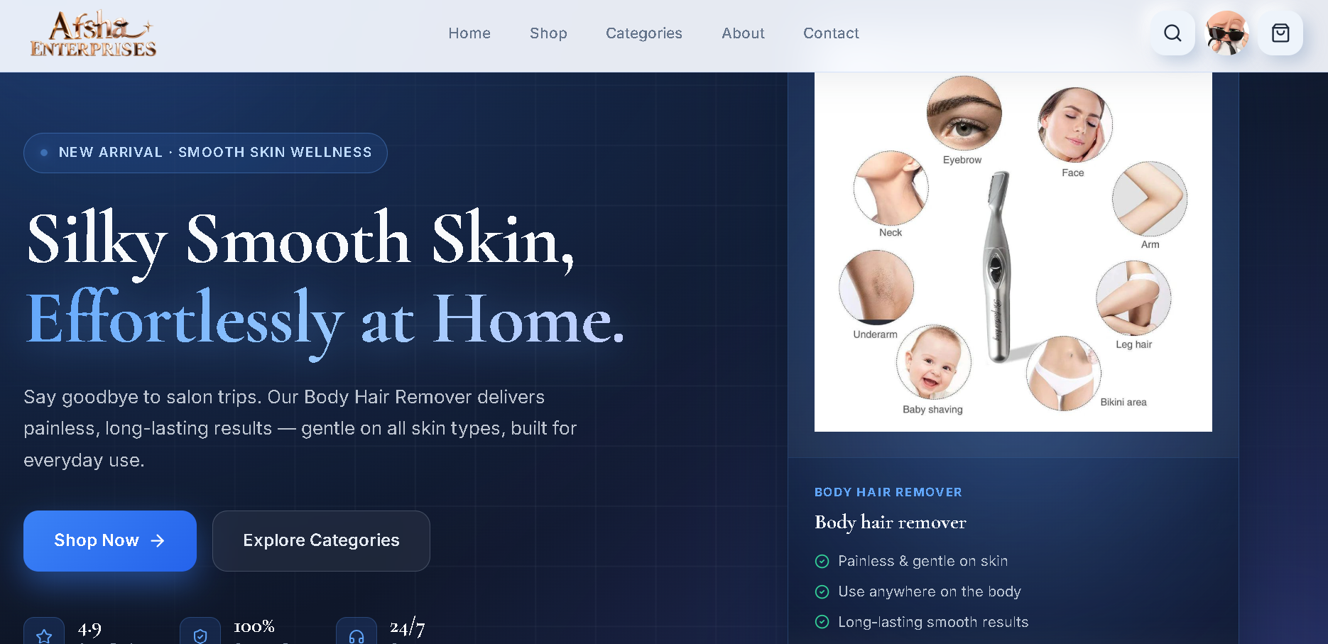 Afsha Enterprises E-Commerce Website